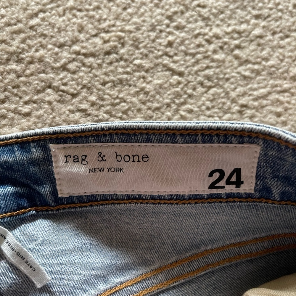 NWT Rag & Bone Cate Mid-Rise Distressed Ankle Skinny Jeans in Thunderbird - Picture 5 of 11